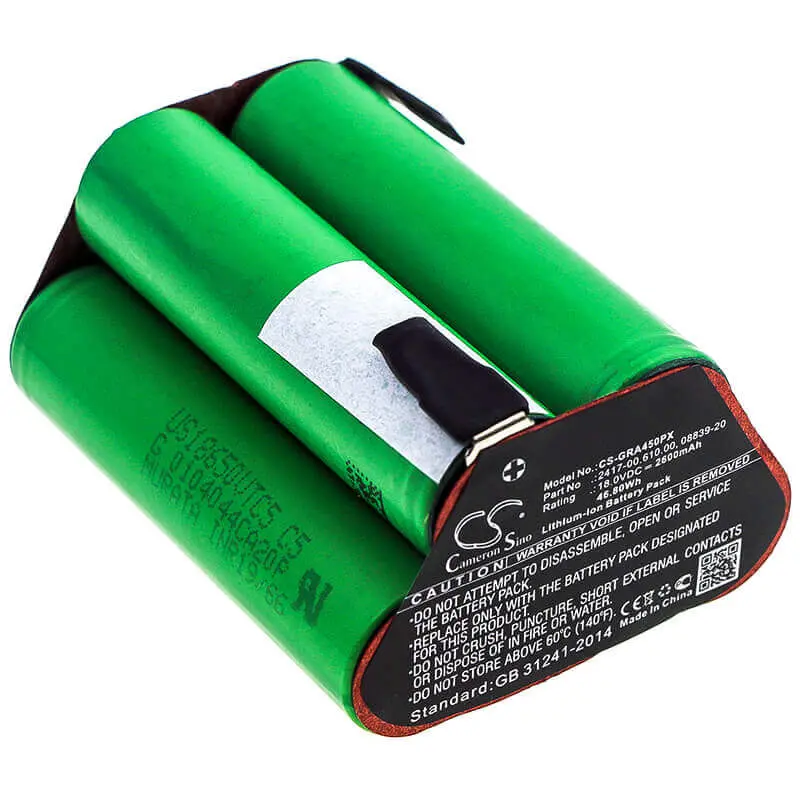 Gardena-Compatible 18.0V 2600Mah Li-Ion Garden Tool Battery (46.8Wh) For 08839-20, 02417-20, Accucut 400Li 1