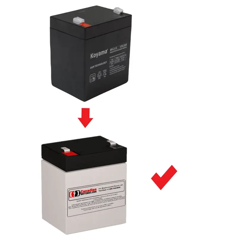 Koyama Np4-12 Security System Battery – 12V 4Ah Sla With F2 Terminal Layout 1