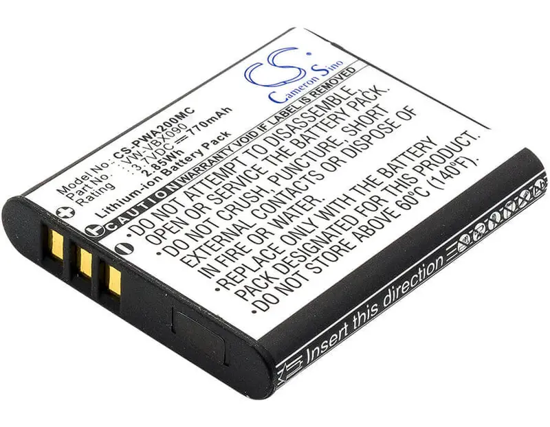 Panasonic Camcorder Battery: 3.7V Li-Ion, 770Mah, 2.849Wh (Vw-Vbx090, Hx-Wa03, Hx-Wa03H) 1