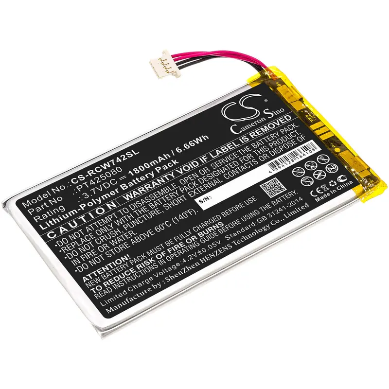 Rca Tablet Battery – 3.7V Li-Polymer, 1500Mah, 5.55Wh (Pt425080, Rct6773W22, Rct6773W22B) 1