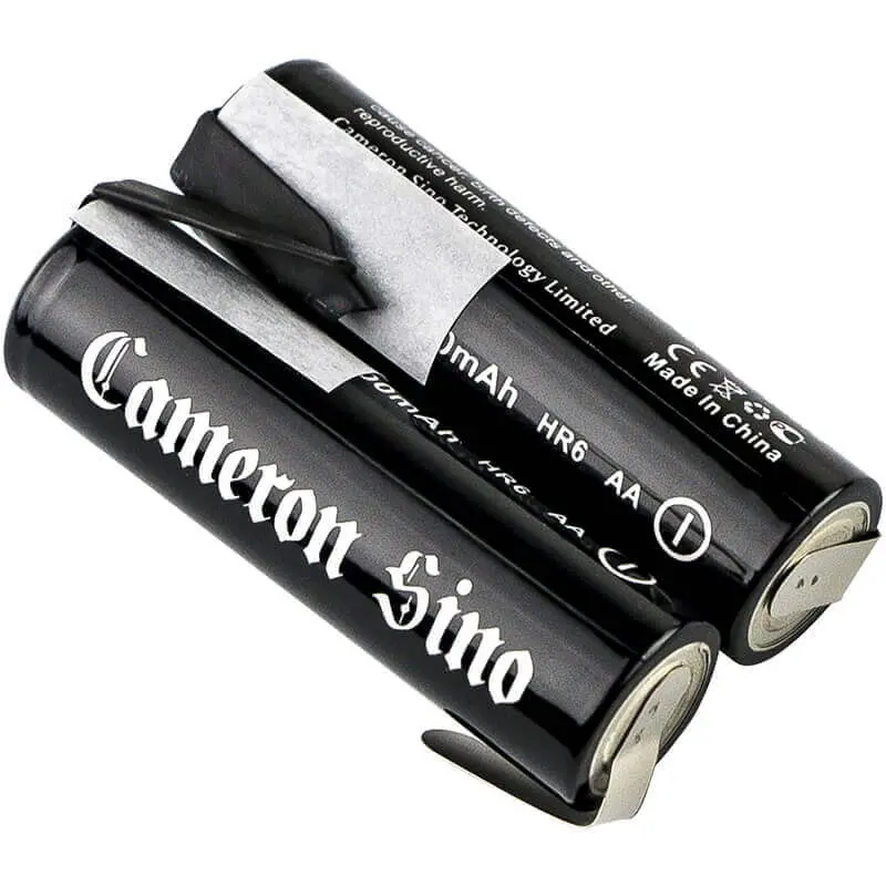 Reversed-Tab Aa/Am3/E91 Ni-Mh Rechargeable Battery Pair – 1.2V 2000Mah (2.4Wh) 1