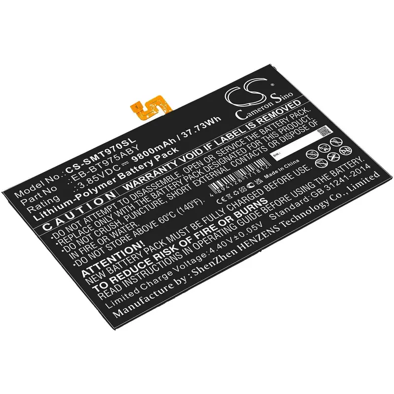 Samsung Galaxy Tab S7 Fe 5G & S7+ 12.4 Tablet Battery: 3.85V 9800Mah Li-Polymer (Eb-Bt975Aby, 37.73Wh) 1